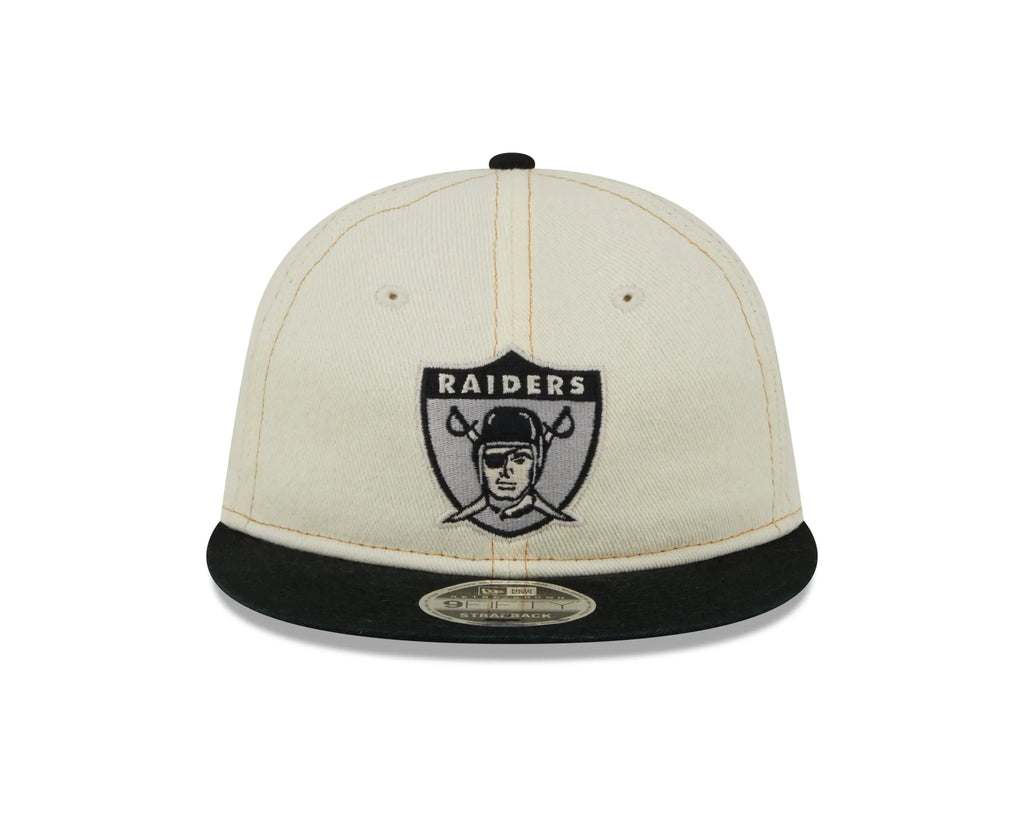 NEW ERA RC9FIFTY OF NFL OAKLAND RAIDERS CHROME DENIM STRAPBACK CAP - FAM