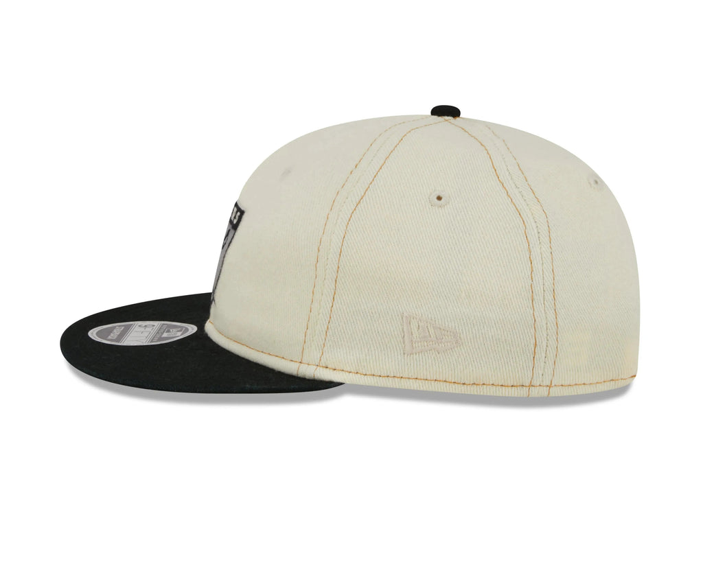 NEW ERA RC9FIFTY OF NFL OAKLAND RAIDERS CHROME DENIM STRAPBACK CAP - FAM
