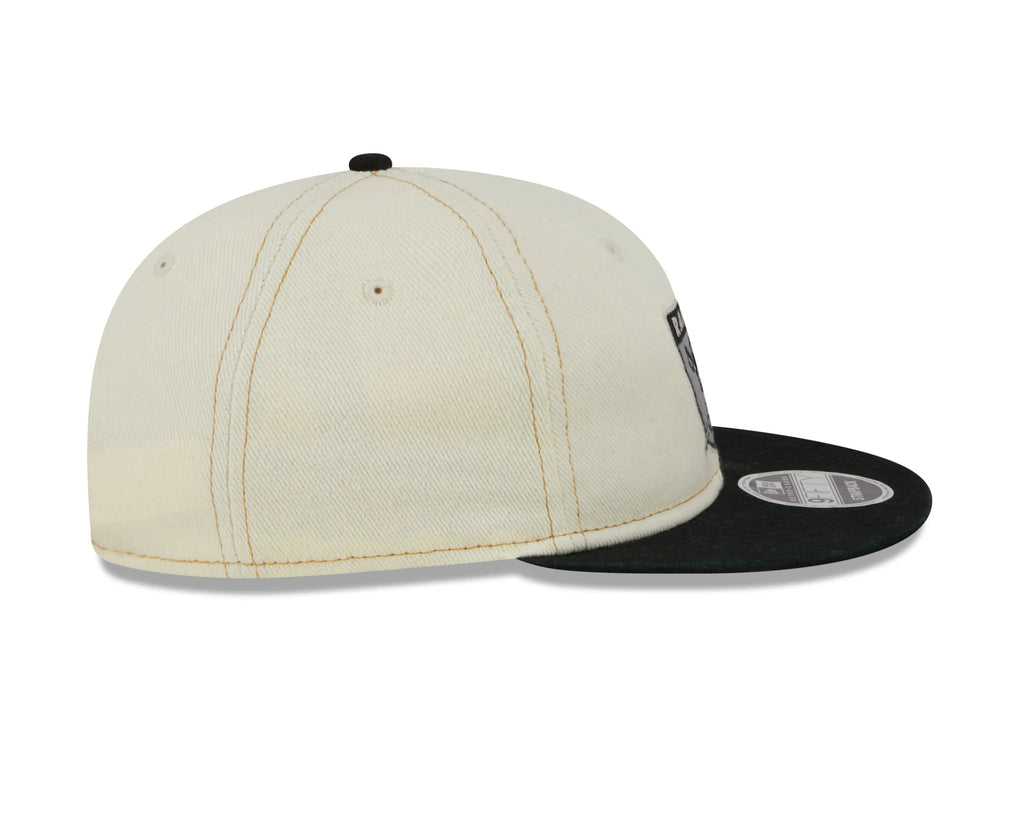 NEW ERA RC9FIFTY OF NFL OAKLAND RAIDERS CHROME DENIM STRAPBACK CAP - FAM