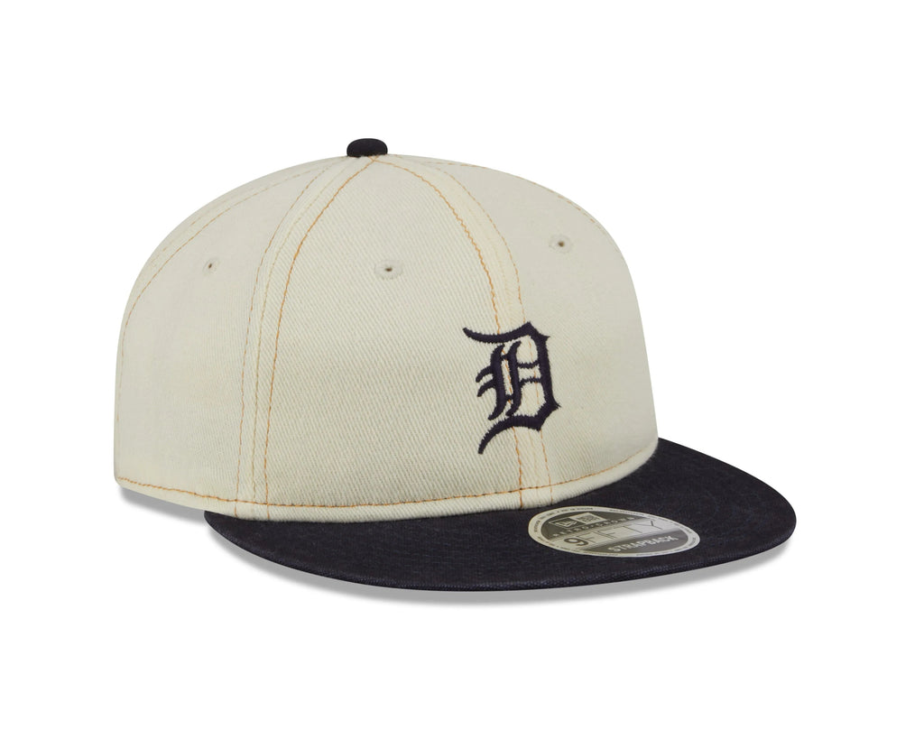 NEW ERA RC9FIFTY OF MLB DETROIT TIGERS CHROME DENIM STRAPBACK CAP