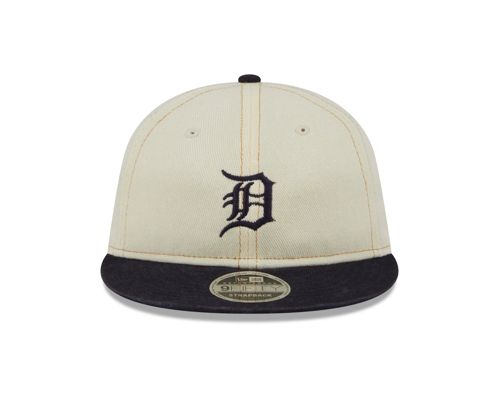 NEW ERA RC9FIFTY OF MLB DETROIT TIGERS CHROME DENIM STRAPBACK CAP