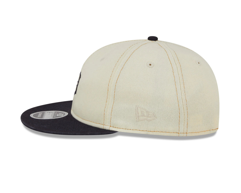 NEW ERA RC9FIFTY OF MLB DETROIT TIGERS CHROME DENIM STRAPBACK CAP