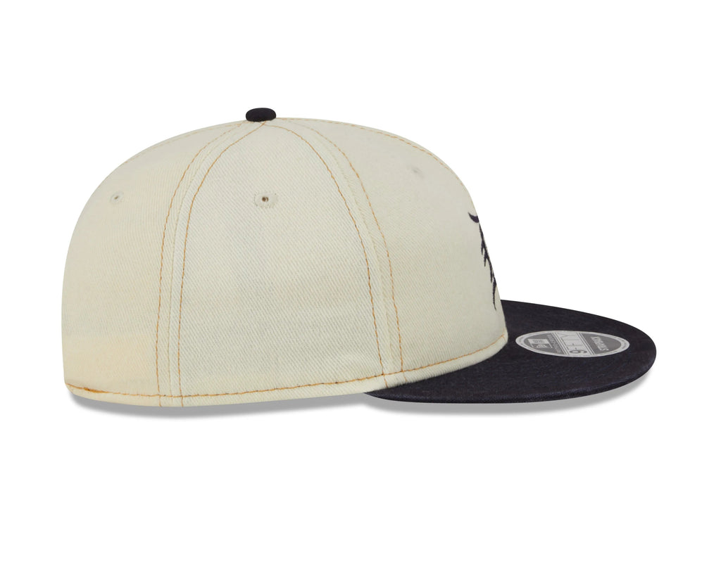 NEW ERA RC9FIFTY OF MLB DETROIT TIGERS CHROME DENIM STRAPBACK CAP