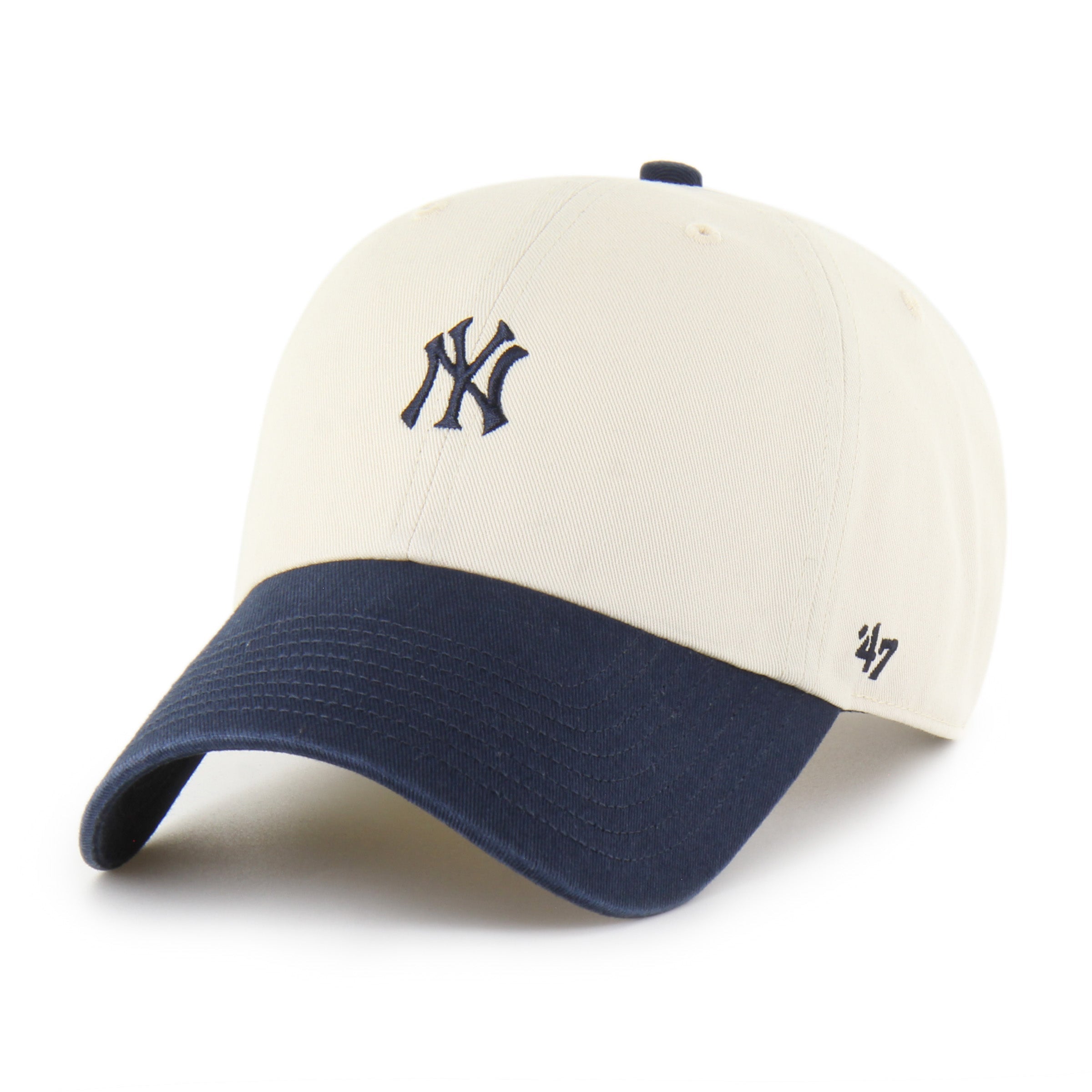 NEW YORK YANKEES CHROME WHITE NAVY TWO TONE / '47 BASE RUNNER CLEAN UP