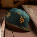 NEW YORK METS MLB GREEN WALNUT TWO TONE ORANGE UV / NEW ERA 59FIFTY CAP