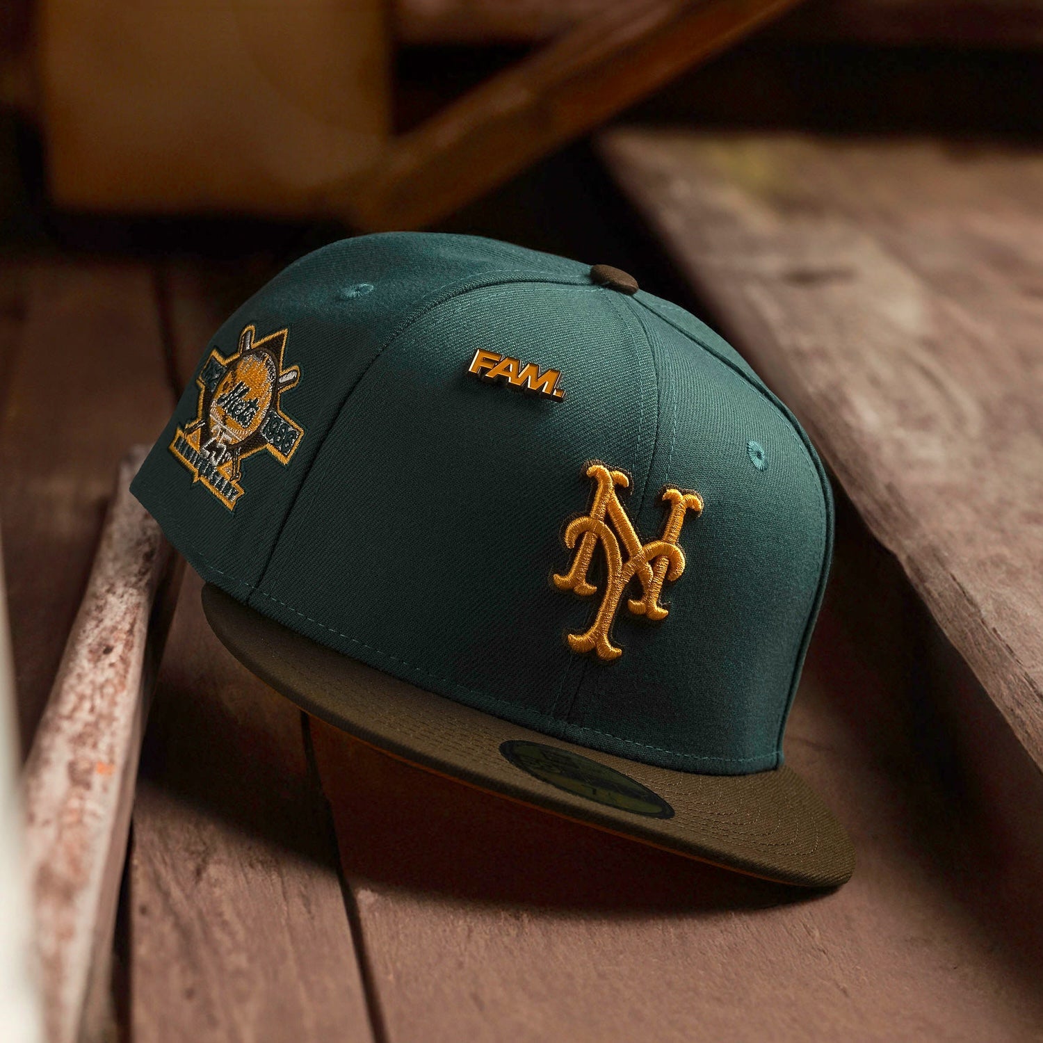 NEW YORK METS MLB GREEN WALNUT TWO TONE ORANGE UV / NEW ERA 59FIFTY CAP