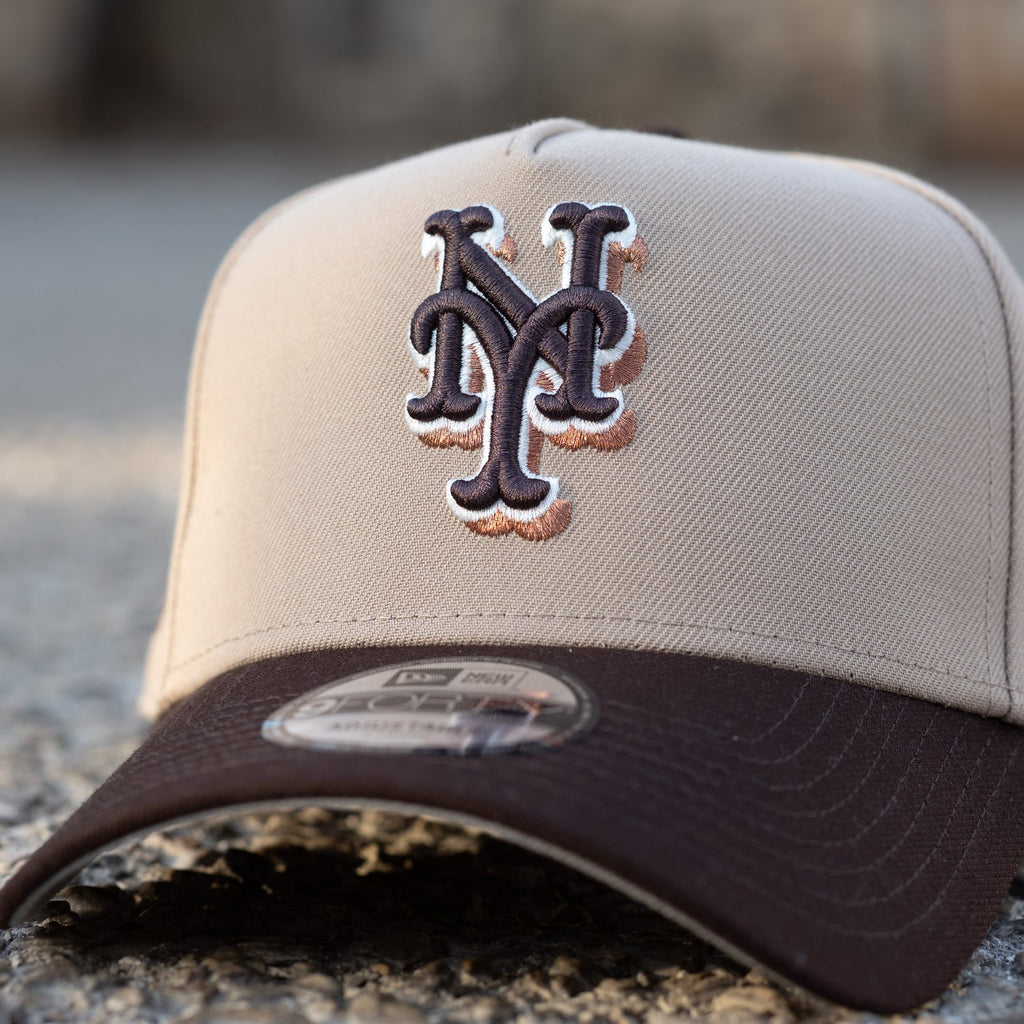 NEW YORK METS MLB CAMEL WOOD TWO ONE GRAY UV / NEW ERA 9FORTY A-FRAME